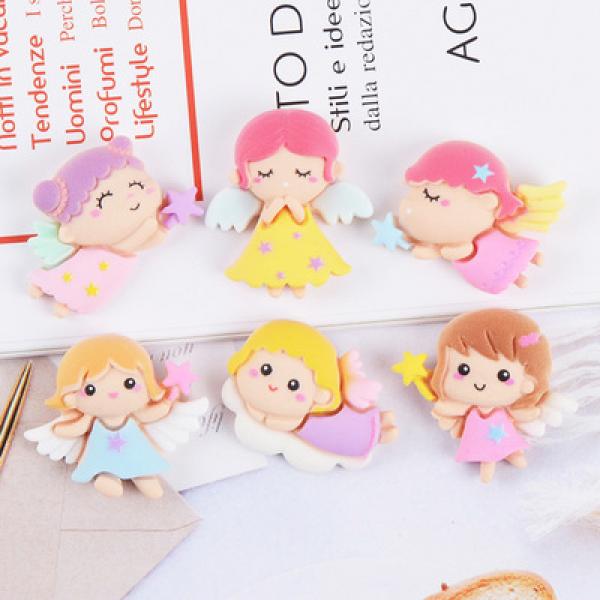 10pcs Mixed Resin Angel Slime Charms for DIY Crafts